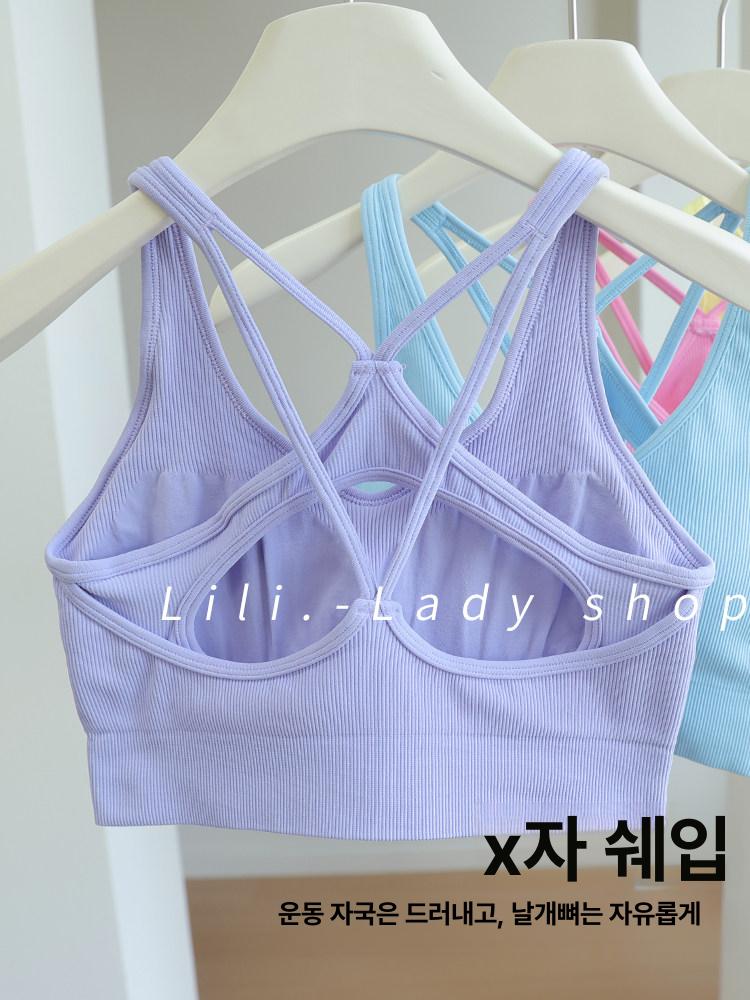 필라테스 나시 브라탑 민소매 요가 홈트 탱크탑 폴웨어 스포츠탑 27 - 상세 이미지 3