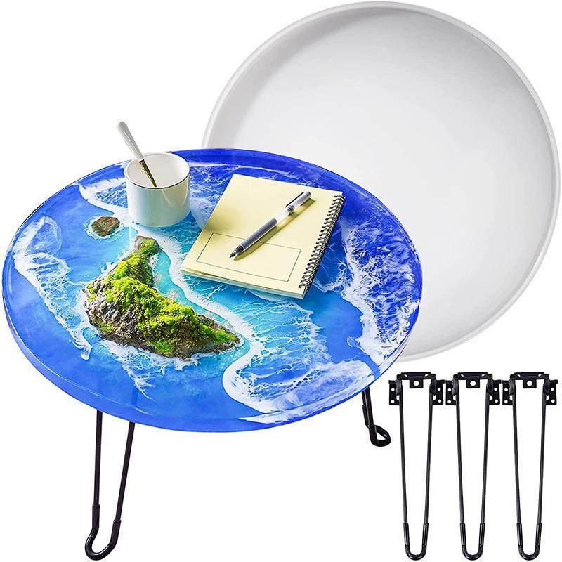 바다 테이블 실리콘 식탁 리버 원형 레진 몰드 원형 강 테이블 스타일 1 - 상품 이미지