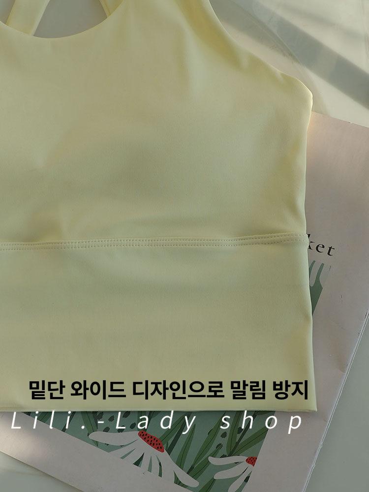 필라테스 나시 브라탑 민소매 요가 홈트 탱크탑 폴웨어 스포츠탑 19 - 상세 이미지 4