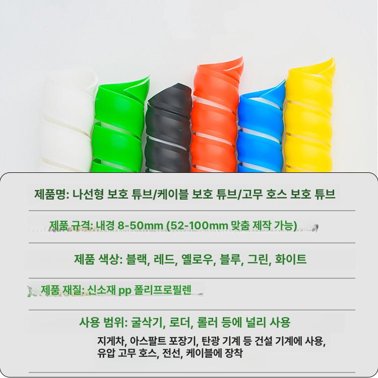 유압 고무 호스 오일튜브 커버 보호 연료 슬리브 Φ8mm(블랙)5m - 상세 이미지 5