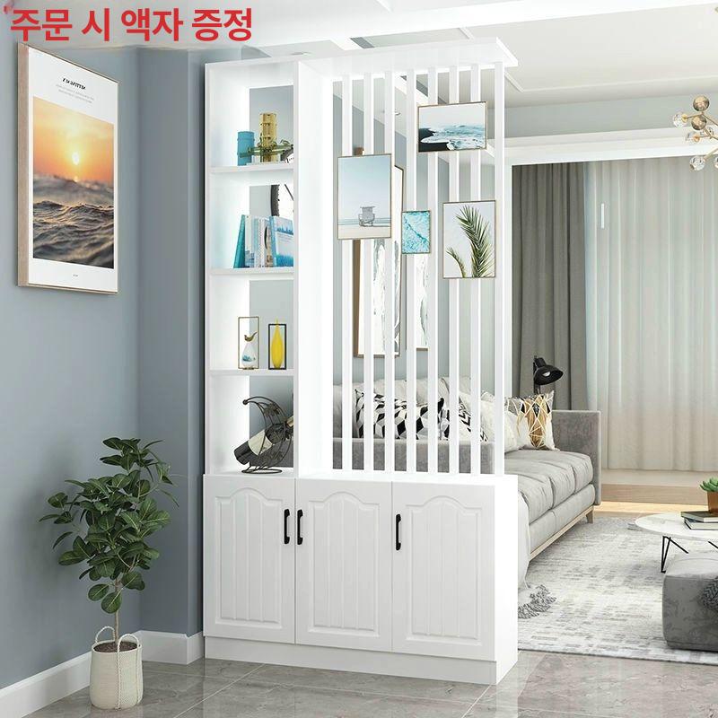 현관 파티션 신발장 캐비넷 장식장 칸막이 가벽 입구 셀프조립 120x30 라이트월넛+골드 8개 - 상세 이미지 2