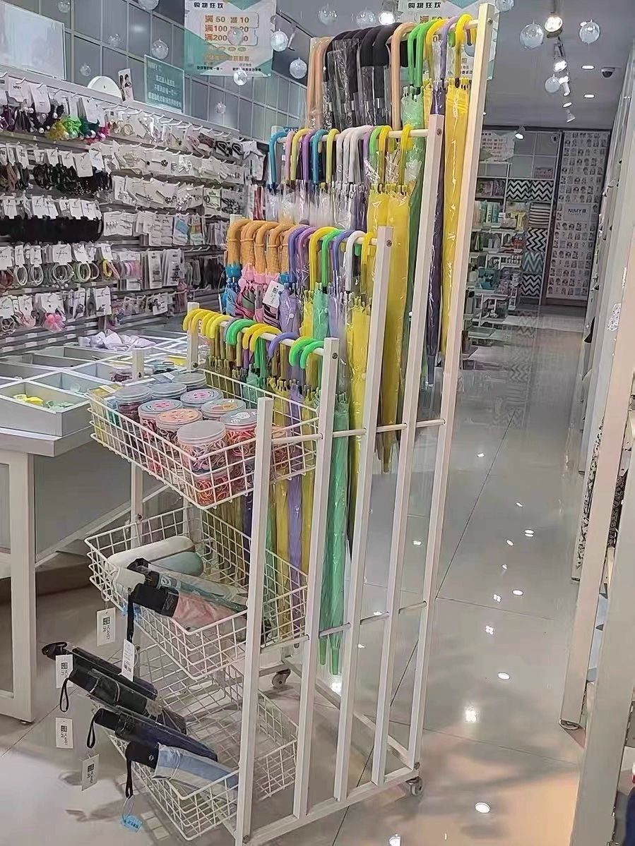 우산 판매대 진열대 선반 전시대 거치대 디스플레이 스탠드 우산꽂이 대용량 걸이 슈퍼마켓 - 상세 이미지 2