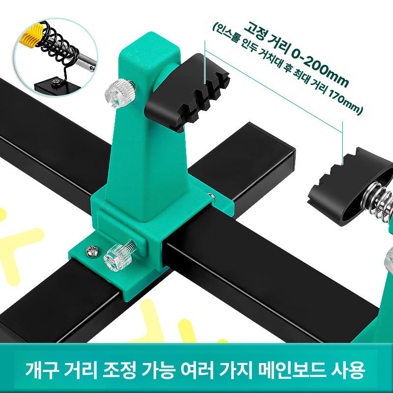PCB 기판 홀더 금속 플라스틱 회로 납땜 조립 수리 작업용 십자형 받침 조절식 강력 납땜 인두 스탠드가 있는 조정 가능한 용접 보조 고정 장치 짧은 스타일 - 상세 이미지 3
