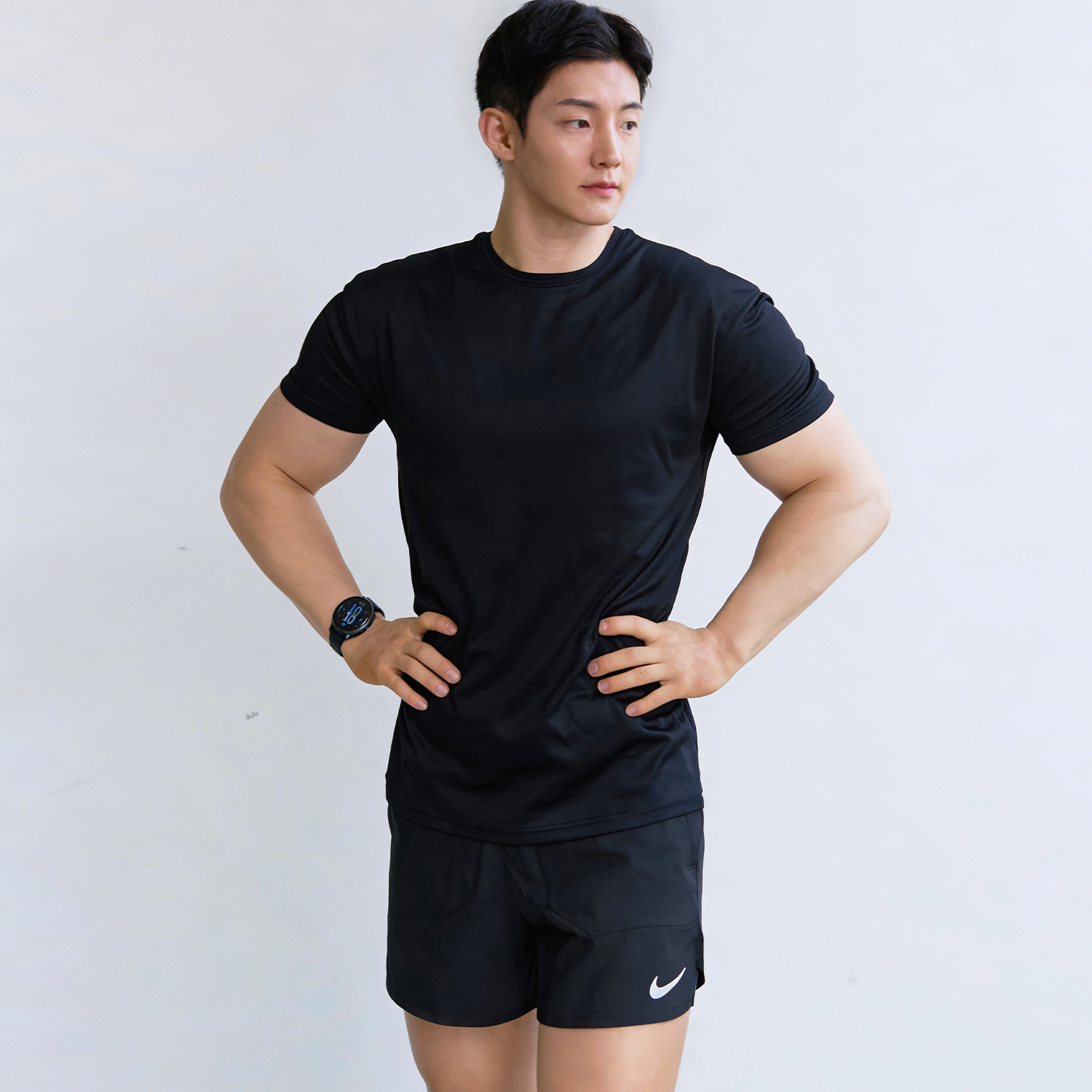 어깨넓어보이는 머슬핏 쿨링 냉감 메쉬 러닝 반팔 티셔츠 이미지 3