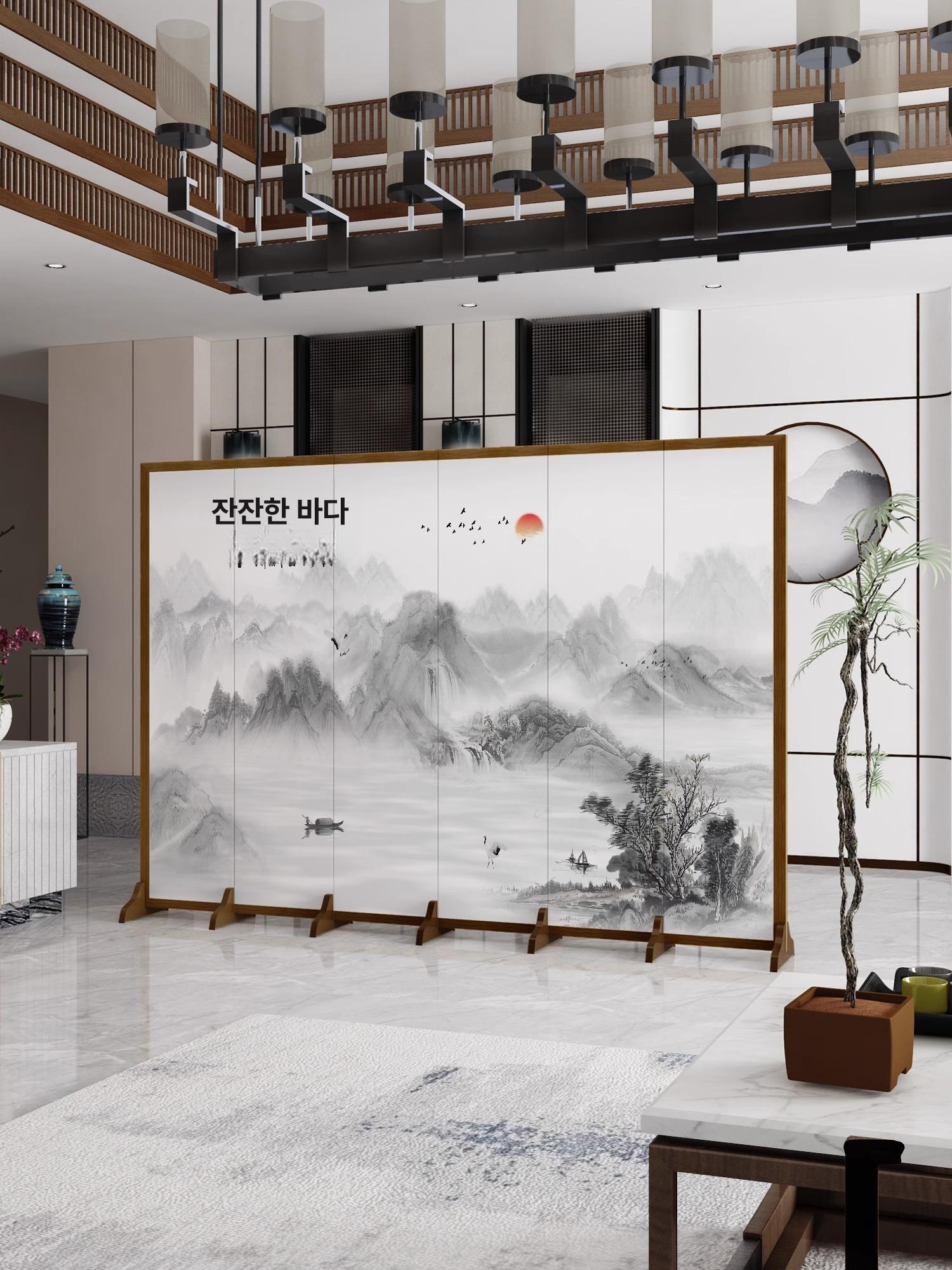 병풍 파티션 스크린 한지 일식 대형 식당 한옥 세로 4패널 180cm 높이 160cm 길이cm - 상세 이미지 2