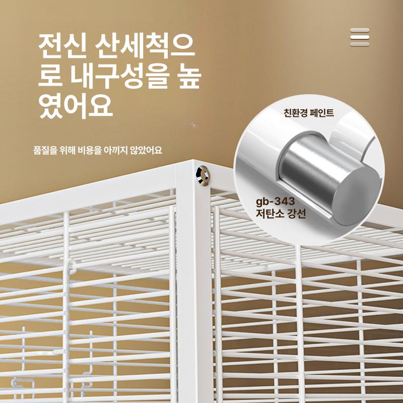 대형새장 앵무새 케이지 중대형 다층 분리형 이동식 바퀴 튼튼한 고급 철제 타워형 새집 패턴이 있는 홈 스타일의 두꺼운 케이지 블루 - 상세 이미지 2
