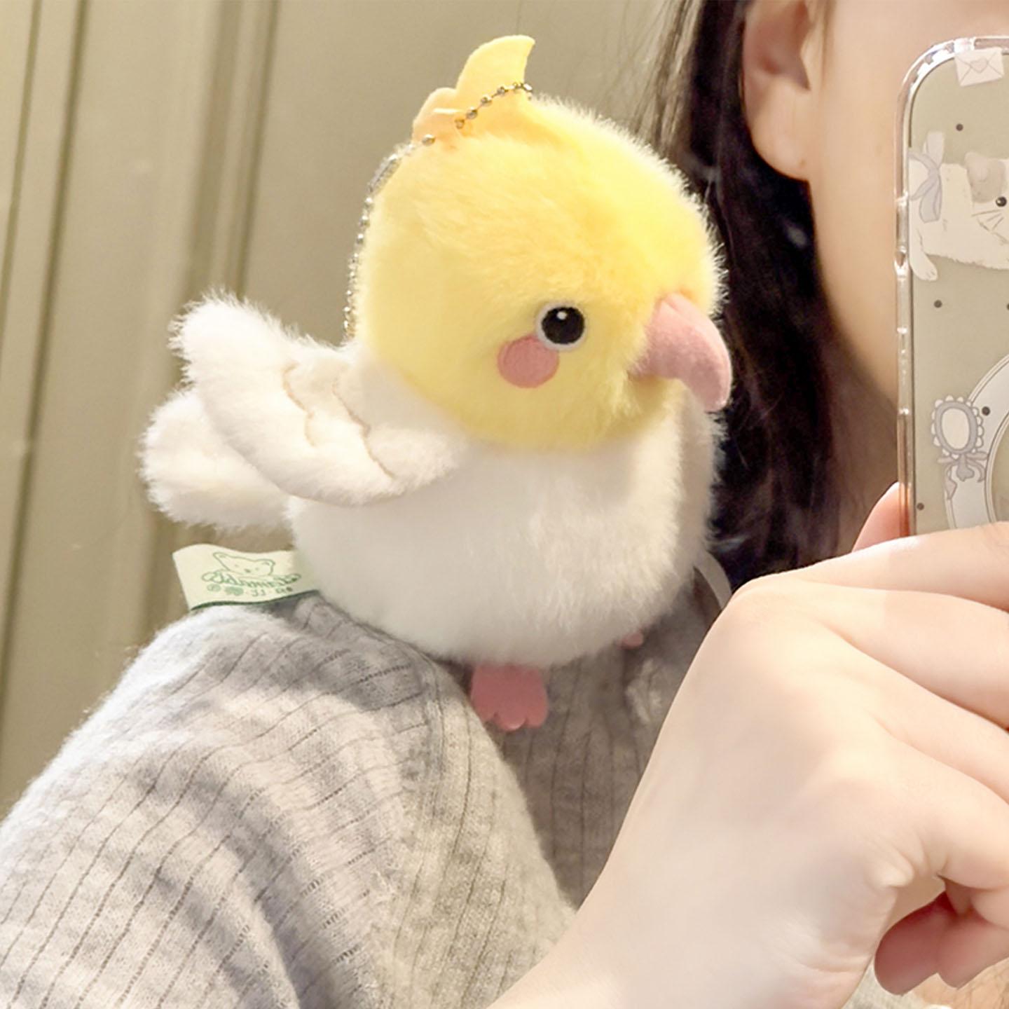 유니크한 새인형 오목눈이 키링 뱁새 열쇠고리 다크 피닉스 성체 약 15cm [자석가능어깨착용가능가방펜던트용] - 상품 이미지