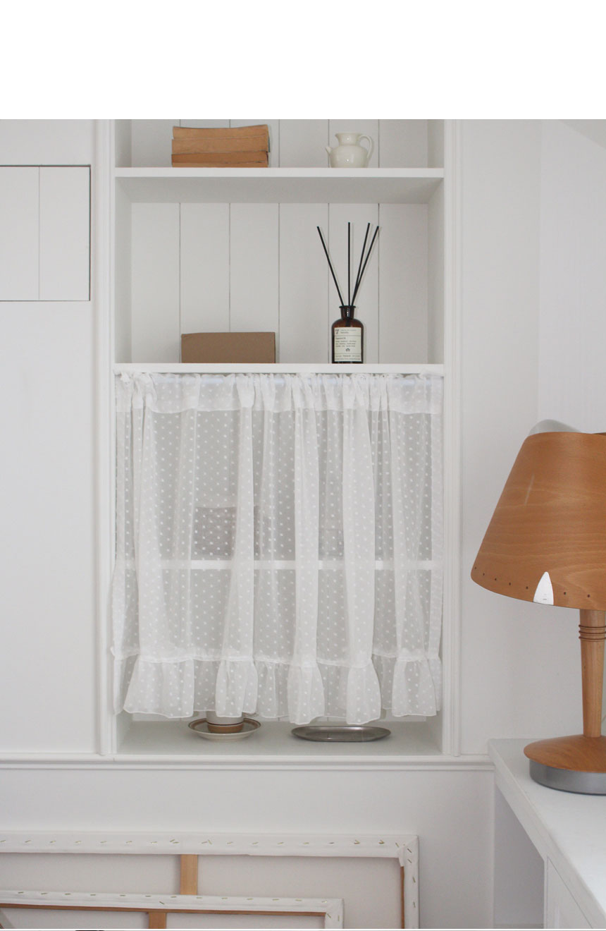 ドット柄 シアーカフェカーテン｜40×150cm – 1acspaces