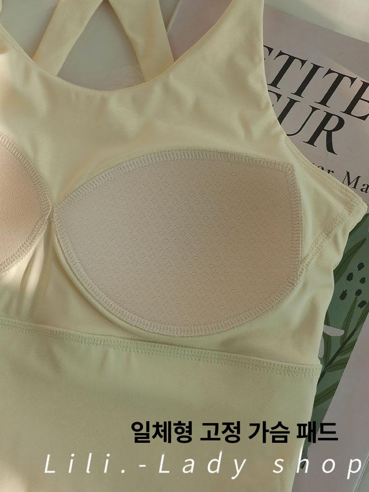 필라테스 나시 브라탑 민소매 요가 홈트 탱크탑 폴웨어 스포츠탑 19 - 상세 이미지 3