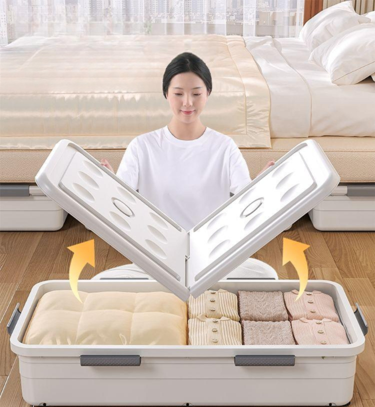 침대 밑 수납함 이불 케이스 보관함 수납장 박스 옷정리함 보관가방 패브릭 부직포 언더베드 - 상세 이미지 3
