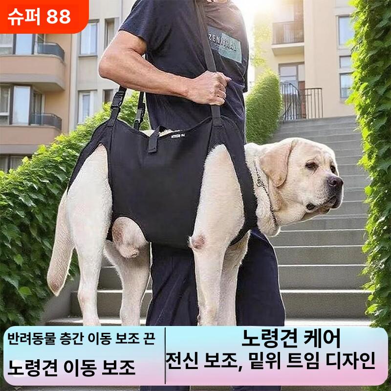 강아지 허리보호대 하네스 S 벨트 보조 노견 애완동물 강아지 여행 보조 스트랩 S (6-12.5kg) - 상세 이미지 2