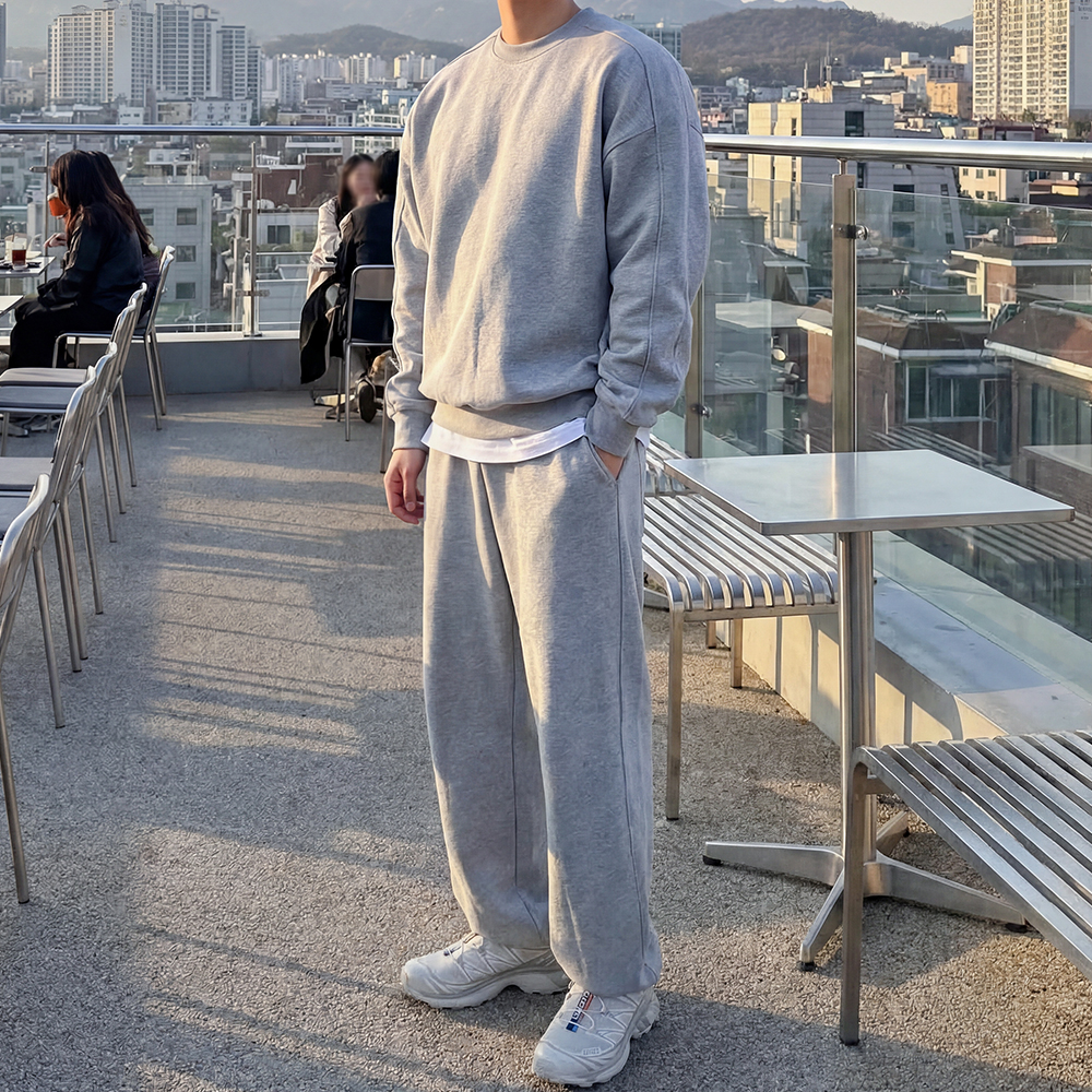 어깨넓어보이는 맨투맨티 수피마 코튼 오버핏맨투맨 - 상세 이미지 3
