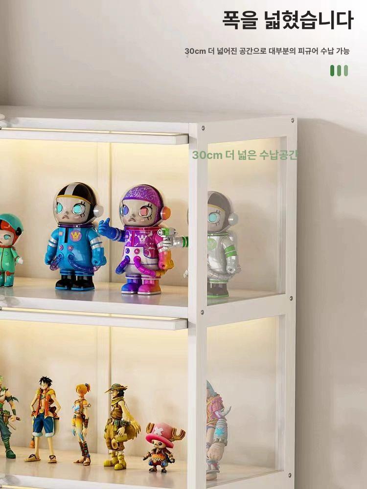 피규어 아크릴 대형 진열장 3면 프라모델 장식장 전시장 화이트 5단 80cm - 상세 이미지 5
