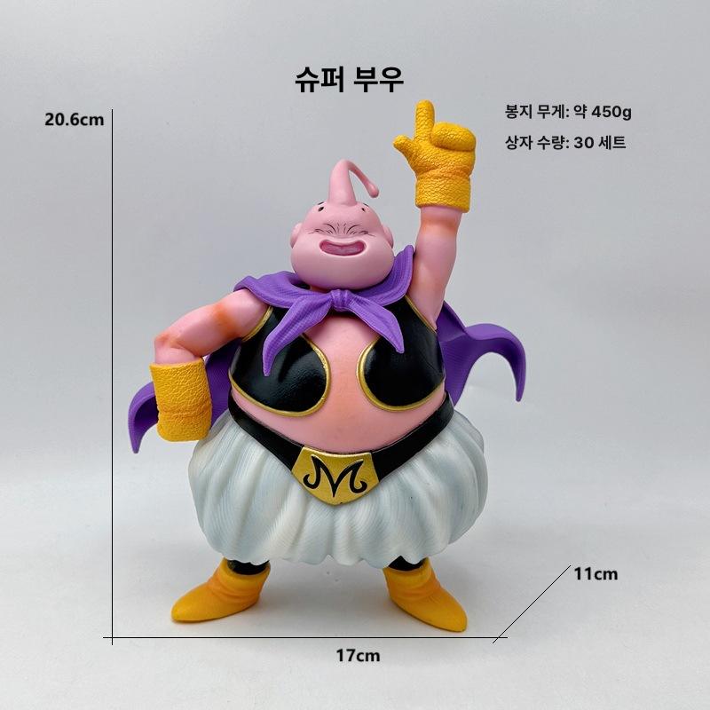 드래곤볼피규어 마인부우 사탄 손오공 착한 베지터 선물 장식용 피규어 20.6cm 슈퍼맨 부우 - 상세 이미지 3
