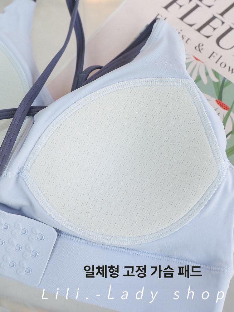 필라테스 나시 브라탑 민소매 요가 홈트 탱크탑 폴웨어 스포츠탑 37 - 상세 이미지 4