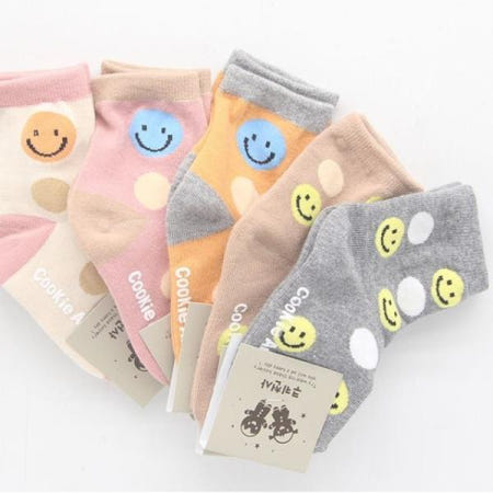 아동양말 초등생 어린이 스마일 양말 5켤레(국산) 11-12세