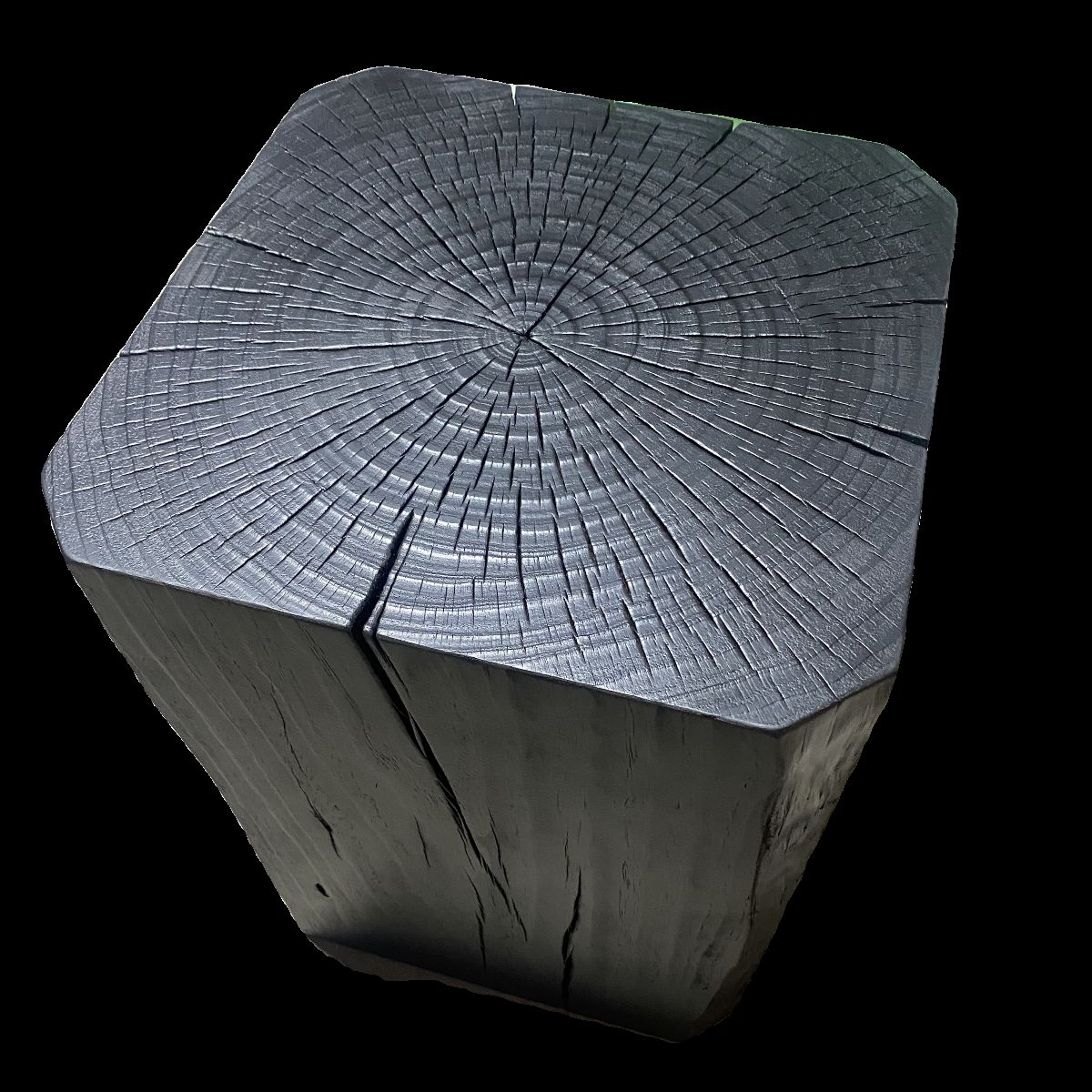 통나무 의자 낮은 사각 인테리어 테이블 빈티지 보조 빈티지워싱 35x35x45cm - 상세 이미지 5
