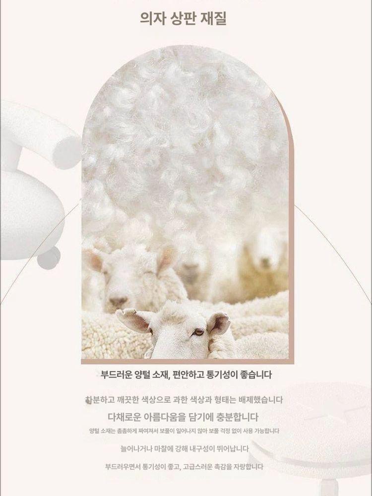 앉은뱅이의자 바퀴 무빙 미니 이동 좌식 스툴 낮은 양모 이중 5성 화이트 - 상세 이미지 2