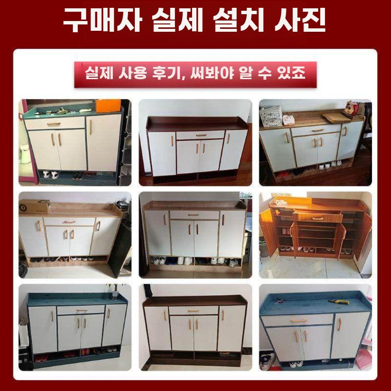 현관 신발장 슬림 틈새 신발 수납장 정리대 좁은 원룸 2도어 1서랍 티크 60 - 상세 이미지 3