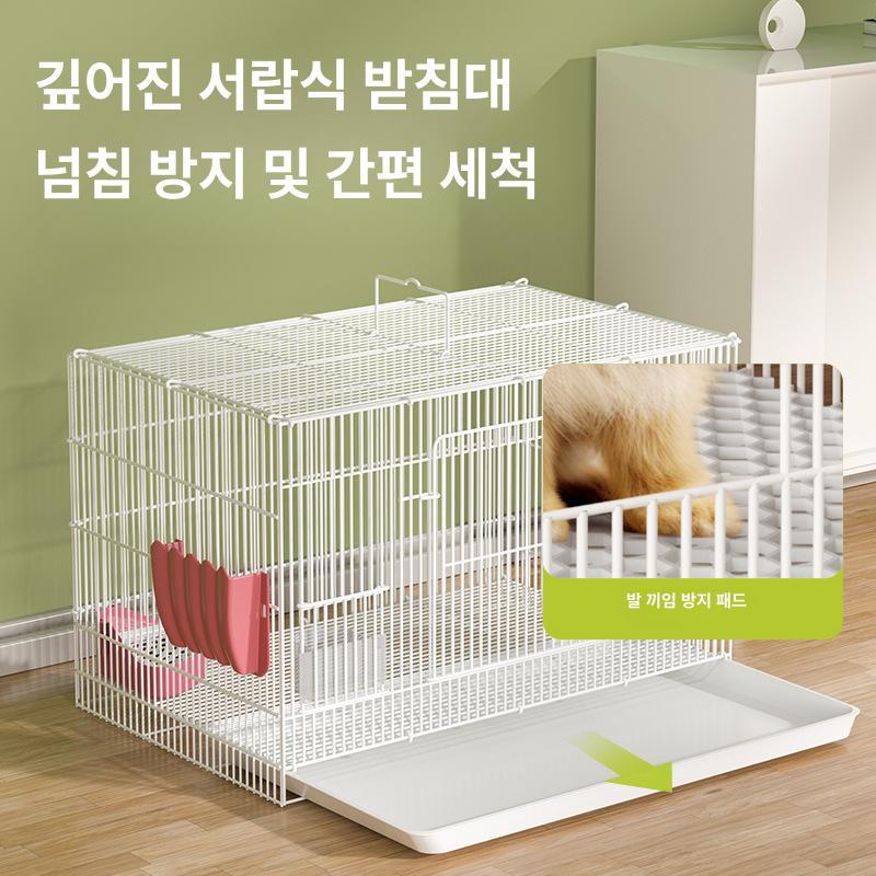 DS-M6 토끼통 가정용 특대형 실내용 철제 와이어 화이트 다층 구조 기니피그 친칠라 화이트 미디엄-6 개 세트 - 상세 이미지 3