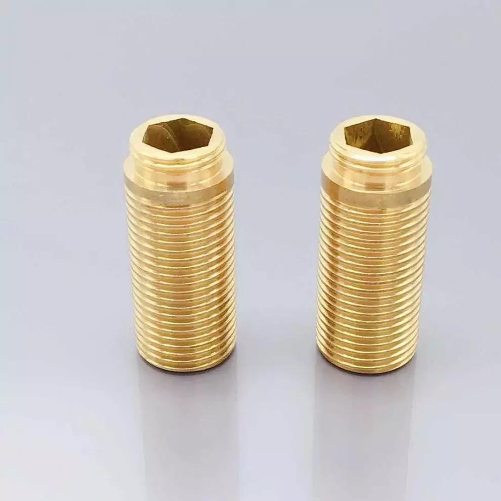 M6 황동 무두 DIN916 육각 소켓 컵포인트 세트 스크류 고정 조임용 정밀 부품 나사 48MM (구리 색깔 - 상세 이미지 3