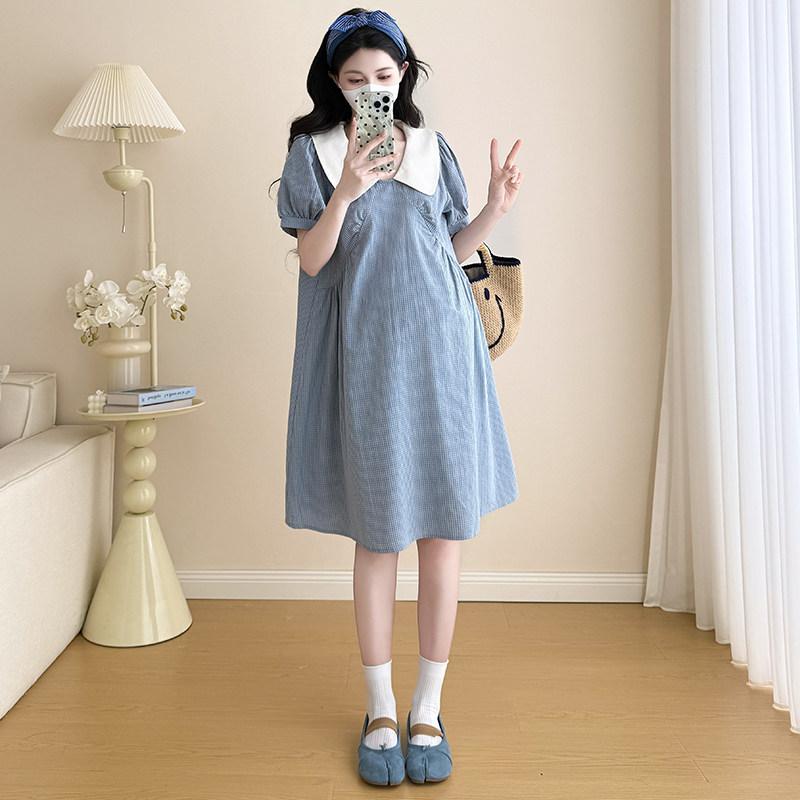 임산부 여름 원피스 루즈핏 임부복 키작녀 빅카라 - 상세 이미지 4