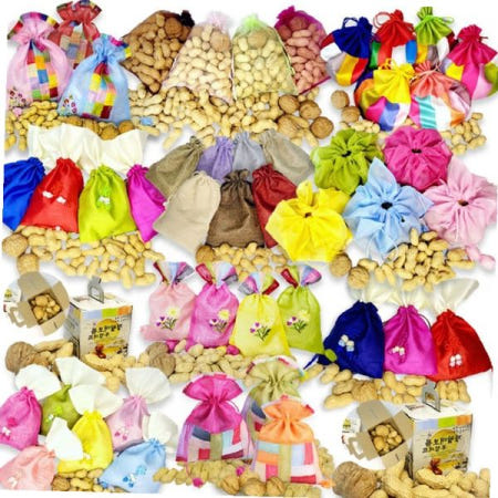 정월대보름 전통 부럼 세트 호두 땅콩 견과류 복주머니 포장 가정용 명절 선물