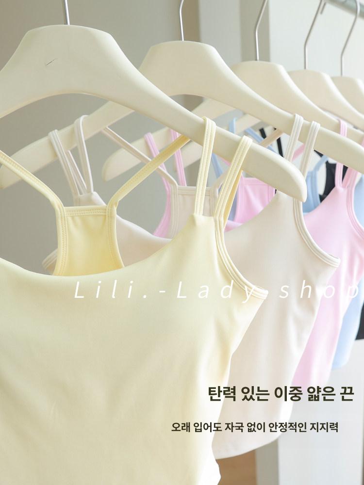 필라테스 나시 브라탑 민소매 요가 홈트 탱크탑 폴웨어 스포츠탑 36 - 상세 이미지 4