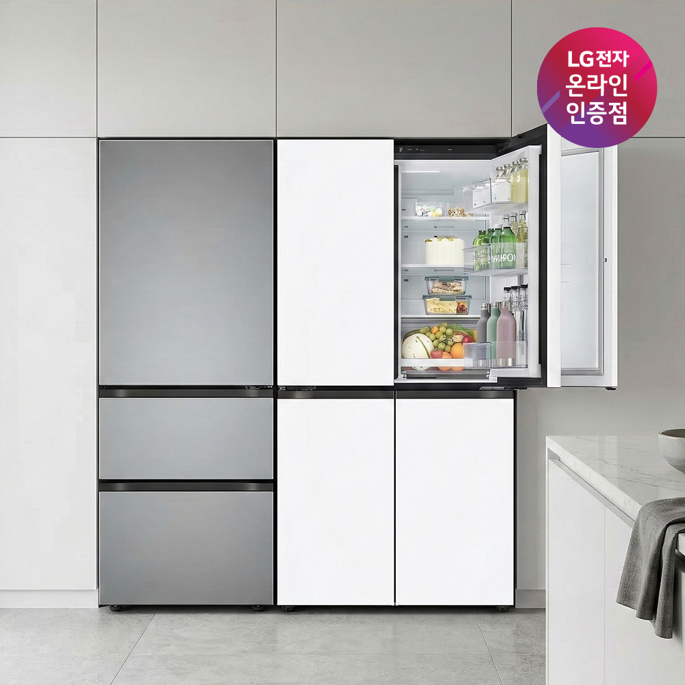 LG 디오스 오브제컬렉션 매직스페이스 냉장고 + LG 디오스 김치톡톡 세트 (T876MQQ111 + Z330MPSF11)