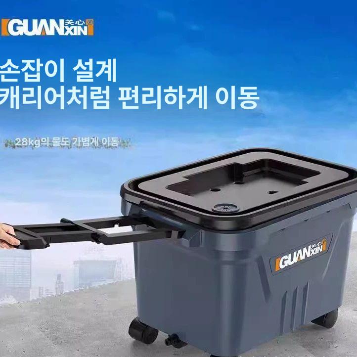 세차 버킷 의자 바스켓 투명 광택 청소 바퀴 양동이 다용도 물탱크 수납 물통 - 상세 이미지 4