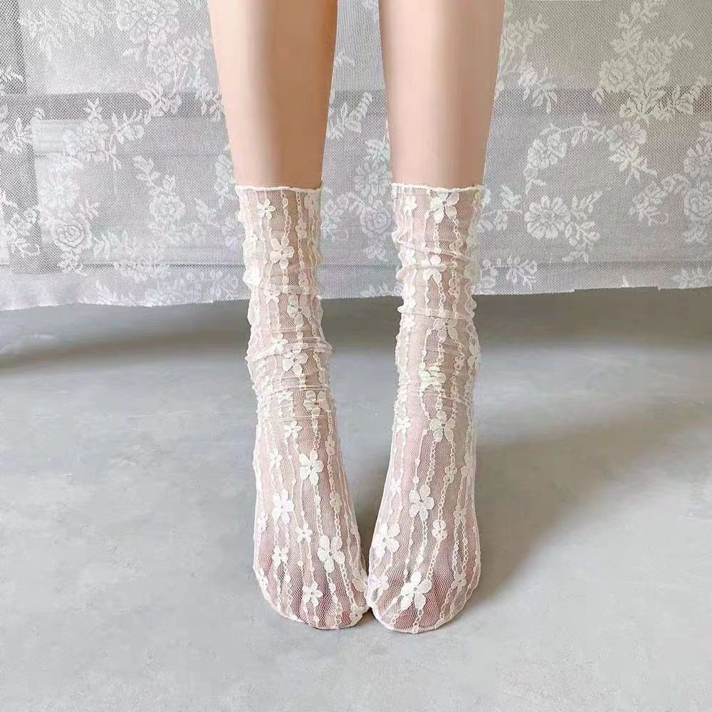 레이스 양말 시스루 망사 - 상품 이미지