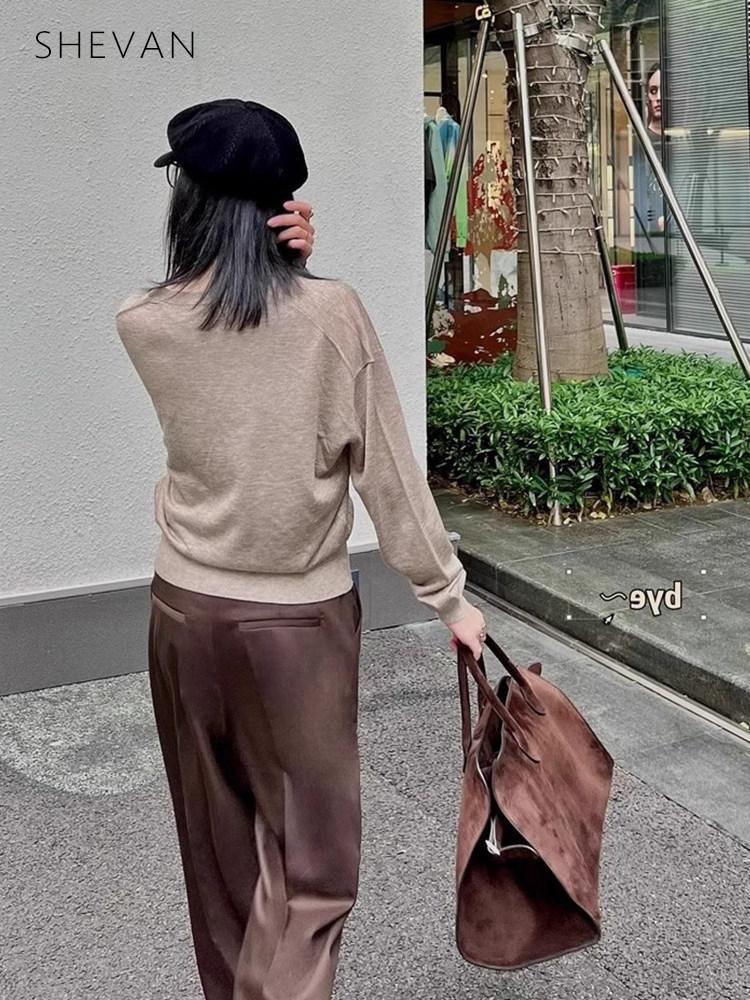 여성 스웨이드 가방 가죽 토트백 브라운 블랙 출근룩 보부상 대용량 - 상세 이미지 4