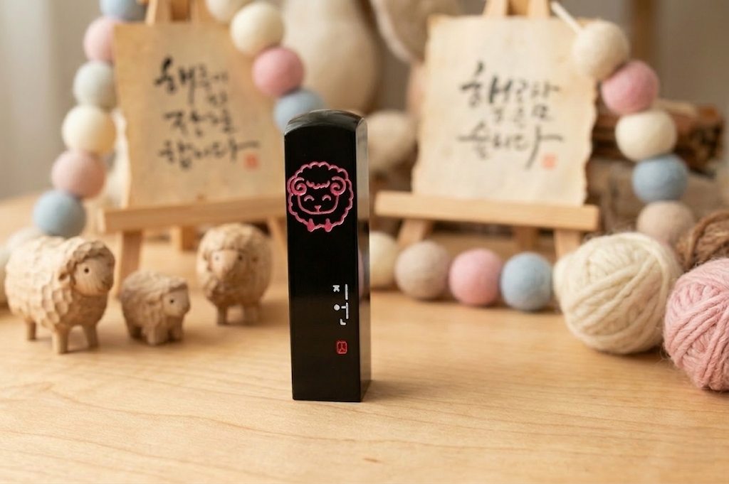 수제도장 양띠도장 인감 아기 탄생 선물 - 상품 이미지