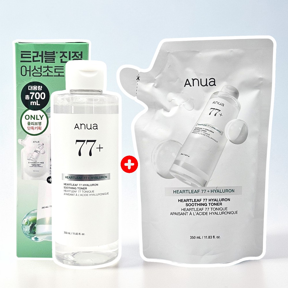 아누아 어성초 77 히알루론 수분 진정 토너 350ml+350ml 리필 기획 - 상품 이미지