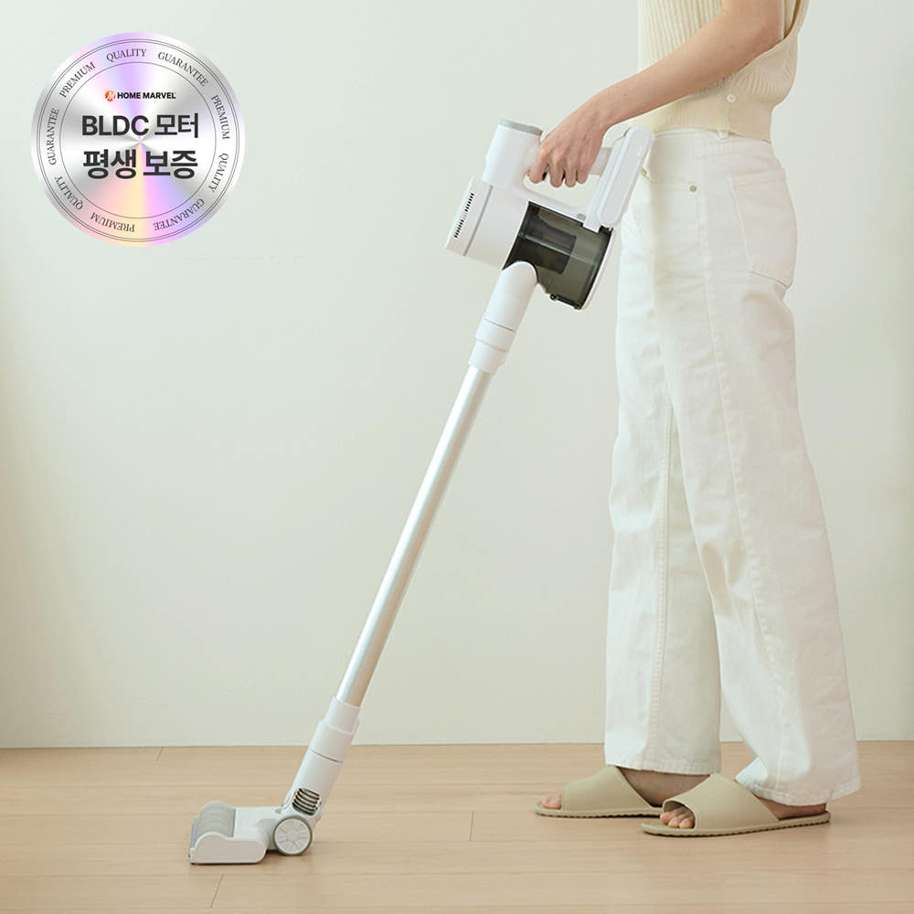 홈마블 26년 신제품 홈마블 무선청소기 차이슨 원룸 머리카락 강력흡입 BLDC 가벼운 딥클린 화이트