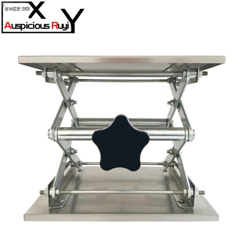 수동 스텐 받침대 소형 높이조절 시저리프트 실험실 리프트 - 상세 이미지 3