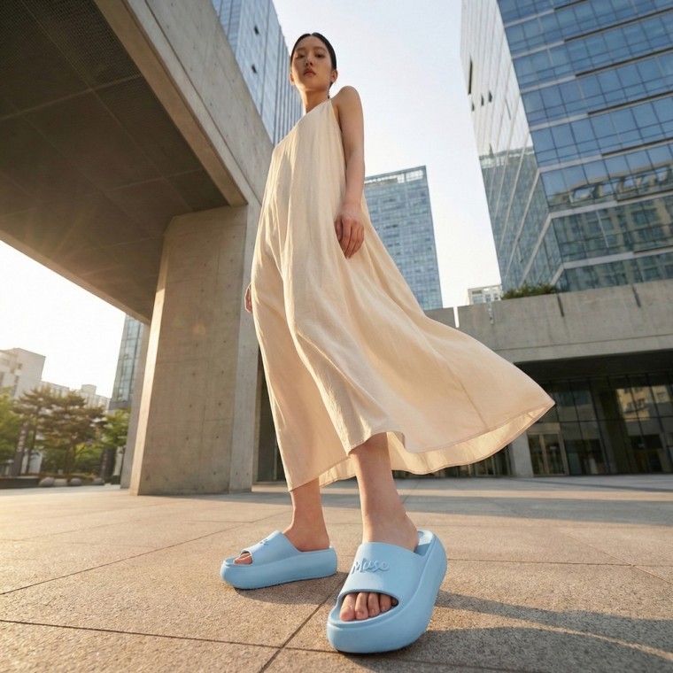 여성 발바닥 편한 키높이 6CM 슬리퍼 사무실 실내화 - 상품 이미지