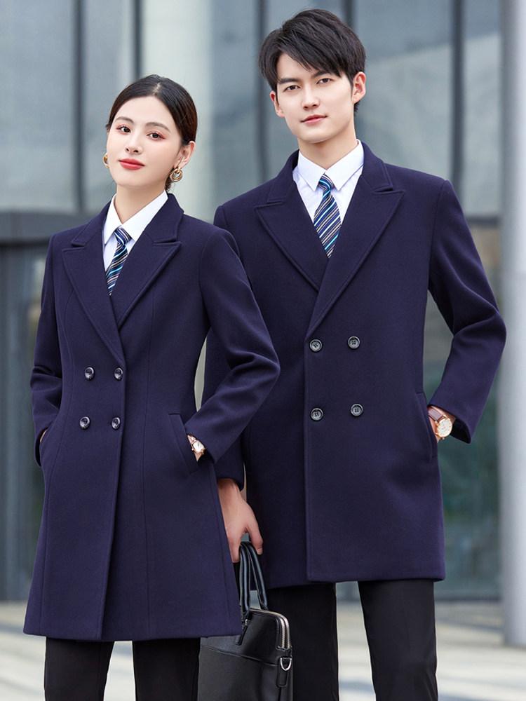여자 겨울 정장 더블 코트 누빔 롱코트 회사 근무복 단체복 유니폼 - 상세 이미지 3
