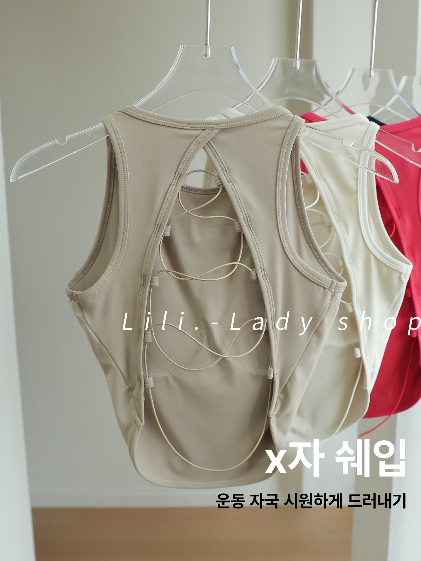 필라테스 나시 브라탑 민소매 요가 홈트 탱크탑 폴웨어 스포츠탑 13 - 상세 이미지 3