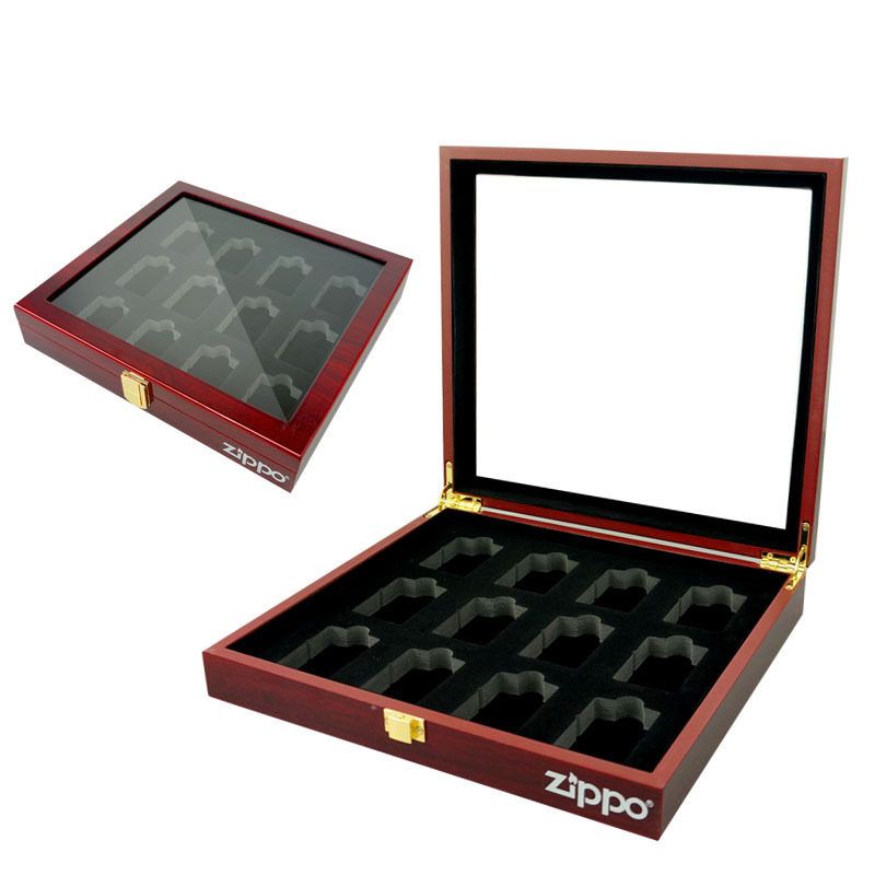지포라이터 보관함 진열함 보관 수집상자 라이터 Zippo 수납 전시함 18구 목재 케이스 - 상품 이미지