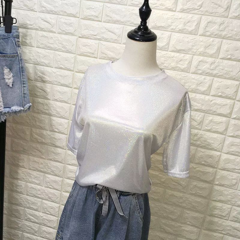 반짝이 줌바 블링 옷 댄스복 방송 복장 에어로빅 상의 화이트 s 추천 37.5-49kg - 상세 이미지 5