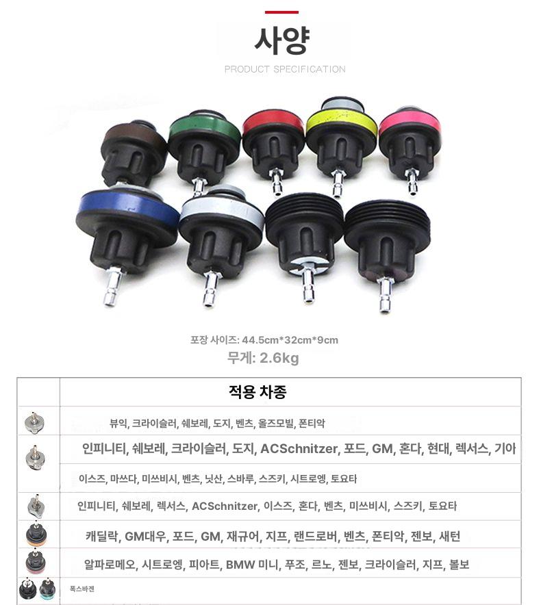 라디에이터 압력 테스터기 게이지 누수 감지기 14피스 세트 - 상세 이미지 4