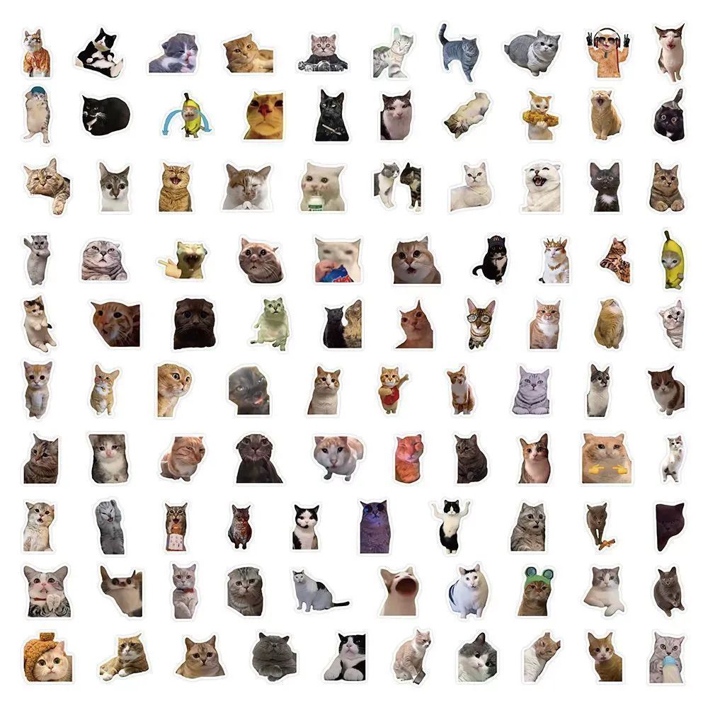 고양이 스티커 100P 다꾸 폰꾸 핸드폰 노트북 폰 캐리어 다이어리 꾸미기 데코 밈 스티커 이미지 8