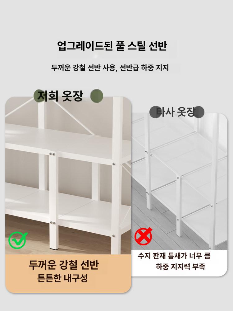 접이식 옷장 스틸 프레임 내구성 강화형 가정용 1.25m 스타리 스카이 문그레이 거즈 커튼 2개 문 완제품 조립 완료 - 상세 이미지 4