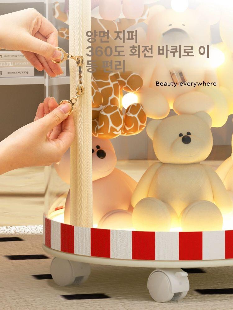 물랑물랑 원형 인형 수납 보관 이동식 정리함 장난감 110cm 크라운 없음 35개 - 상세 이미지 5