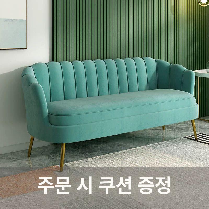 대기실 소파 핑크 패브릭 인테리어 네일샵 포토 로비 빈그린 (벨벳) 스몰 더블 1.2m + 무료 쿠션 2개 - 상세 이미지 2