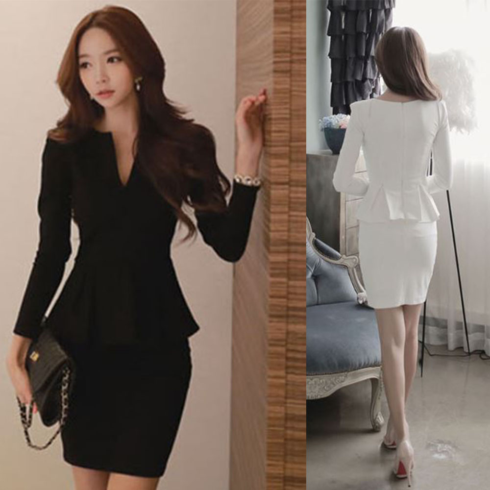 여성 정장 오피스룩 슬림 여자 결혼식 패션 원피스 - 상품 이미지