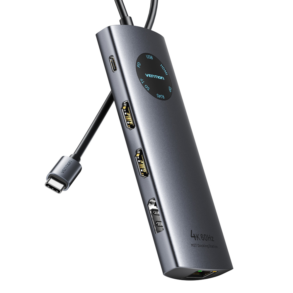 벤션 트리플 디스플레이 HDMI DP 미러링 랜카드 올인원 멀티 허브 TQWHB - 상품 이미지
