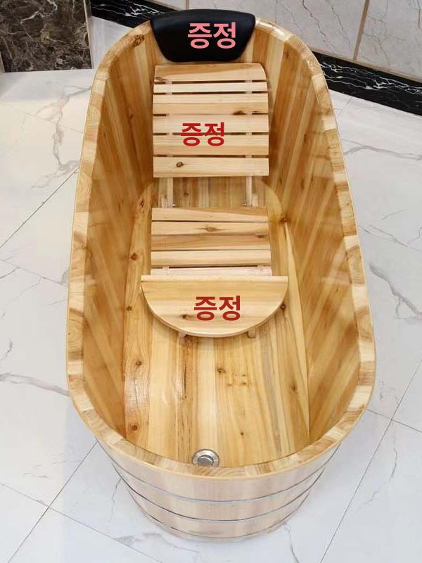 편백나무 반신욕기 가정용 욕조 사우나 원목 히노끼 130 길이+의자+가죽 헤드 - 상세 이미지 2