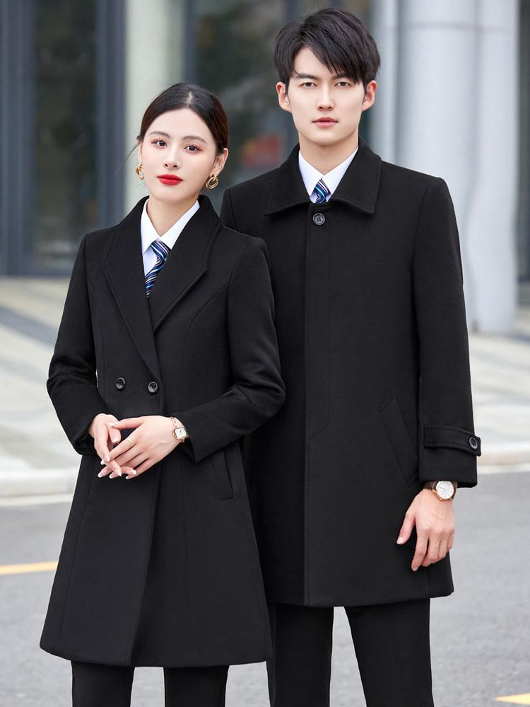 여자 겨울 정장 더블 코트 누빔 롱코트 회사 근무복 단체복 유니폼 - 상세 이미지 2